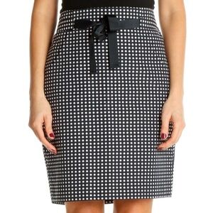 Limited Front Bow Navy and Cream Polka Dot Skirt size 10